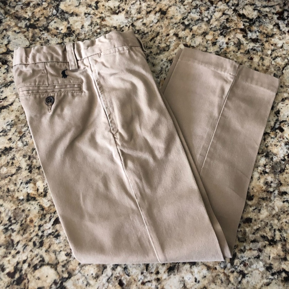 Polo by Ralph Lauren boys flat front khakis sz 5